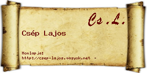 Csép Lajos névjegykártya
